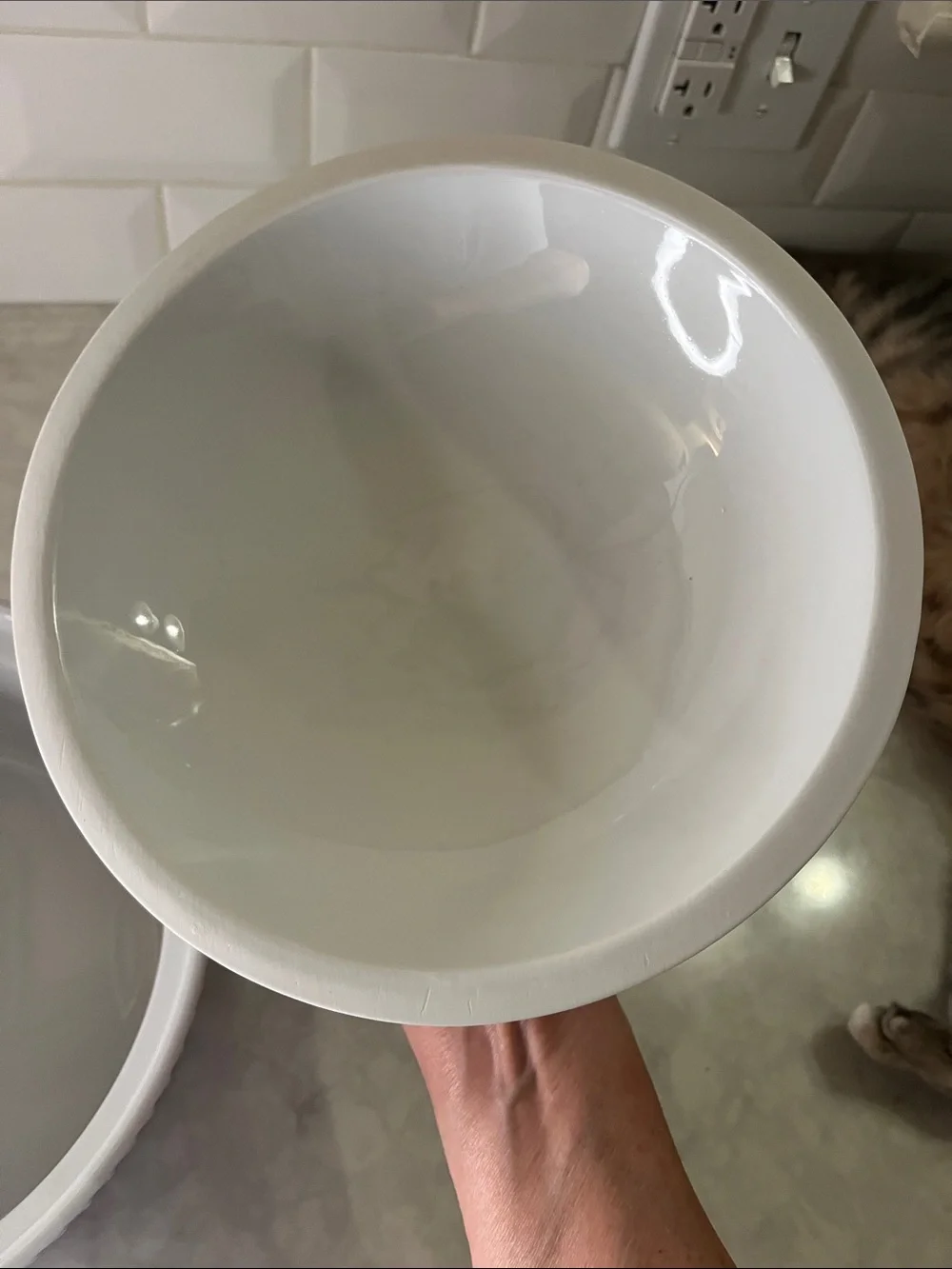Crate & Barrel Porcelain  A-1-7 Casserole From Portugal 10” diameter 4” deep